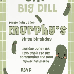 En stor dillfödelsedagsinbjudan: Pickleparty (utskrivbar) bild 2