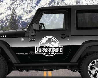 Custom Jurassic Park Colored Dinosaur Compatible for Jeep SUV Truck Car Vehicle Decal Sticker