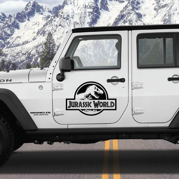 Custom Jurassic World Colored Dinosaur Compatible for Jeep SUV Truck Car Vehicle Decal Sticker