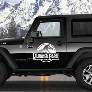 Custom Jurassic Park Colored Dinosaur Compatible for Jeep SUV Truck Car Vehicle Decal Sticker