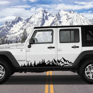 Mountain Forest Landscape Decal Compatible for Jeep SUV Truck Car Vehicle Trees Nature Explore Travel Sticker