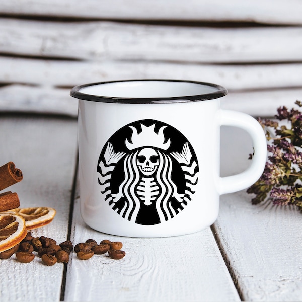 Starbucks Skeleton Dead Mermaid Halloween Fall Mystical Witch Spooky Home Coffee Mug Decal STICKER ONLY