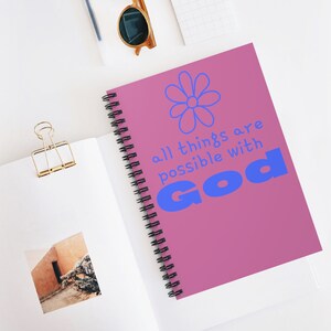 All Things are Possible with God Wire bound Softcover Notebook, A5