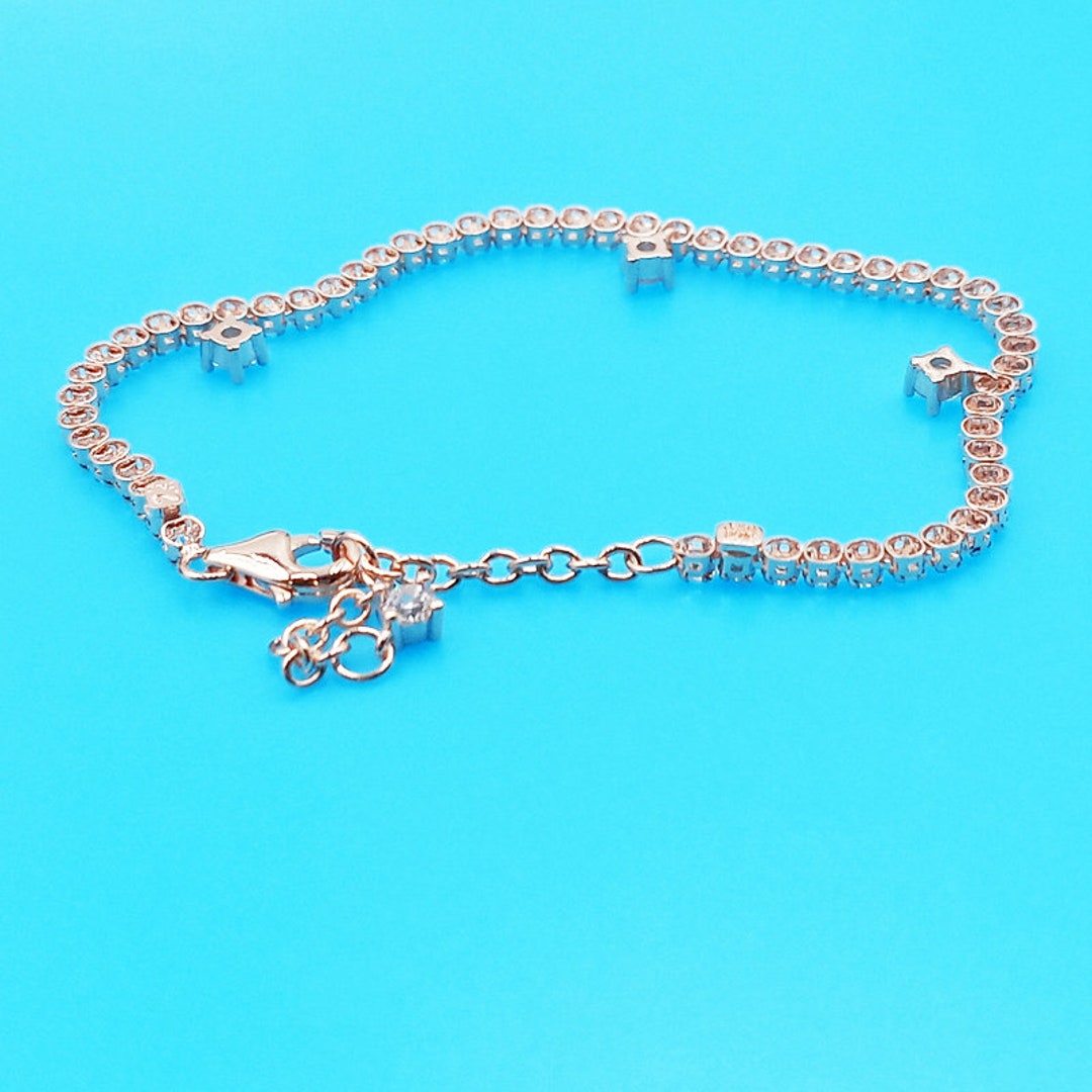 Pandora Rose Gold Sparkling Drops Tennis Bracelet 582401C01 - Etsy