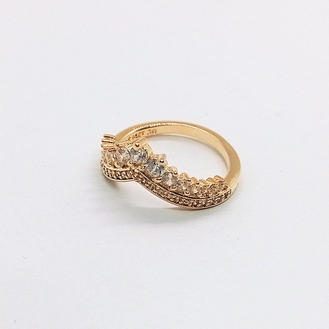 Pandora Timeless Wish Tiara Gold Ring Etsy