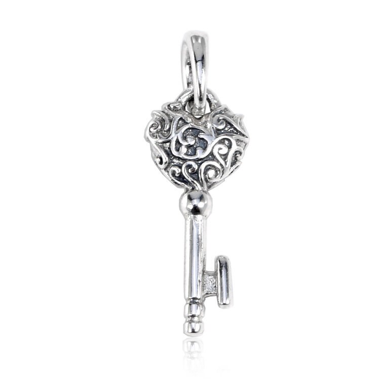 Authentic 100% 925 Sterling Silver Regal Key Necklace 90cm/35.4