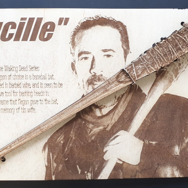 Walking Dead Negan Baseball Bat Lucille - Wooden replica miniature collectible weapon - Special Edition