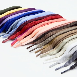 Flat Shoelaces 45 Inch (115 cm) - Non-Stretch, Unisex Sneaker Laces with Plastic Aglet – Flache Schnürsenkel – Lacci Piatta – 1 to 72 Pairs