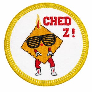 Embroidered Patch - Ched-Z patch- Non Edible Mascot - Famous Bowl Game Mascot