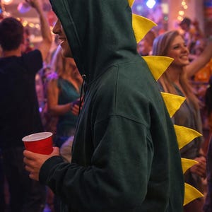 Dinosaur or Dragon Hoodie for Adults | Green or Lavender Spike Hoodie | Dino Costume Sweatshirt | Unisex S–2XL image 5