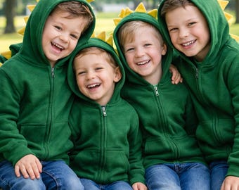 Kids Dinosaur or Dragon Hoodie | Green or Lavender Spike Hoodie | Cozy Dino Dragon Costume Sweatshirt