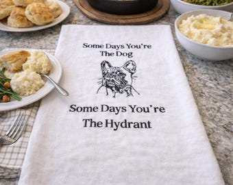 Dachshund Kitchen Towel – Embroidered Hot Dog, Funny Dog Gift