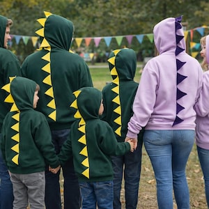 Dinosaur or Dragon Hoodie for Adults | Green or Lavender Spike Hoodie | Dino Costume Sweatshirt | Unisex S–2XL image 6