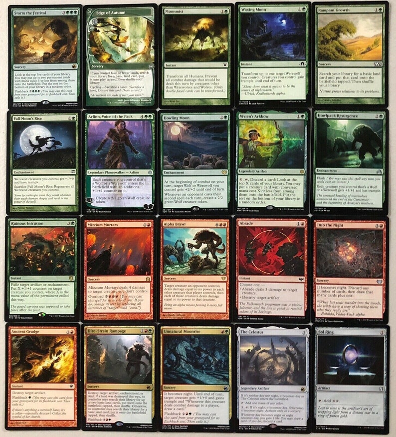 EDH Werewolf Deck Commander MTG Magic the Gathering Etsy