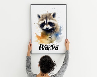 Animal + Nom | Animal correspondant au nom | Affiche personnalisée | PRODUIT NUMÉRIQUE | Affiches | 3508x4961px / 300dpi