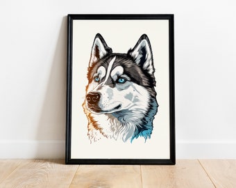 Chien Husky (Pack d'images 01) | TÉLÉCHARGEMENT NUMÉRIQUE | Paquet d'images