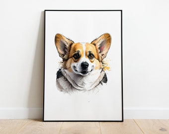 Chien Corgy | Portrait 01 du pack d'images 02 | TÉLÉCHARGEMENT NUMÉRIQUE