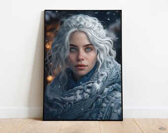 Reine de l'hiver | Portraits | Saison | Saison | Affiches | A3 | TÉLÉCHARGEMENT NUMÉRIQUE