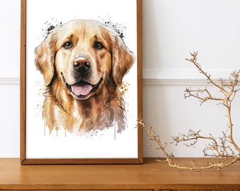 Chien Golden Retriever (Pack d'images 01) | TÉLÉCHARGEMENT NUMÉRIQUE | Paquet d'images