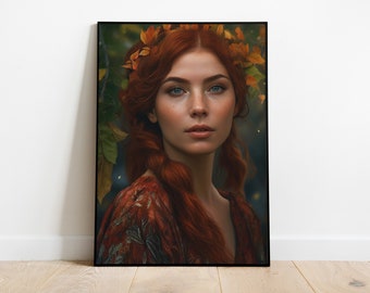 Reine de l'Automne| Portraits | Saison | Saison | Affiches | A3 | TÉLÉCHARGEMENT NUMÉRIQUE