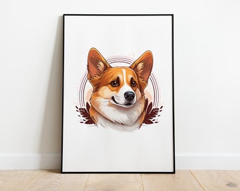 Chien Corgy | Portrait 02 du pack d'images 01 | TÉLÉCHARGEMENT NUMÉRIQUE