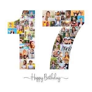 Fotocollage zum 17.Geburtstag, Nummer 17 Collage, Collage zum 17.Geburtstag, Nummer 17, Collage zum 17