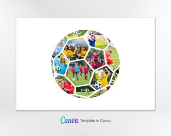 Fußball-Fotocollage-Vorlage, Sport-Fotocollage, Fußball-Collagevorlage, Fußball-Bildcollage, Canva-Vorlage