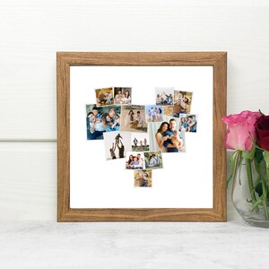 Custom Heart Collage Template, Personalized Printable Art, Heart Photo ...