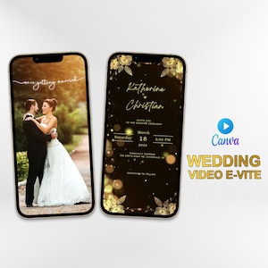 結婚式ビデオ電子招待状、結婚式招待状、アニメーションカード、モダンテンプレート、ミニマリスト招待状、パーソナライズ、デジタル招待状、スマートフォン招待状