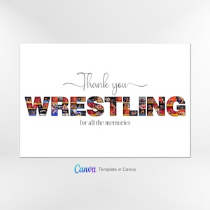 Wrestling Photo Collage Template, Wrestling Photo Collage, Wrestling Collage Template, Custom Gift for Wrestling, Wrestling Gift, Canva