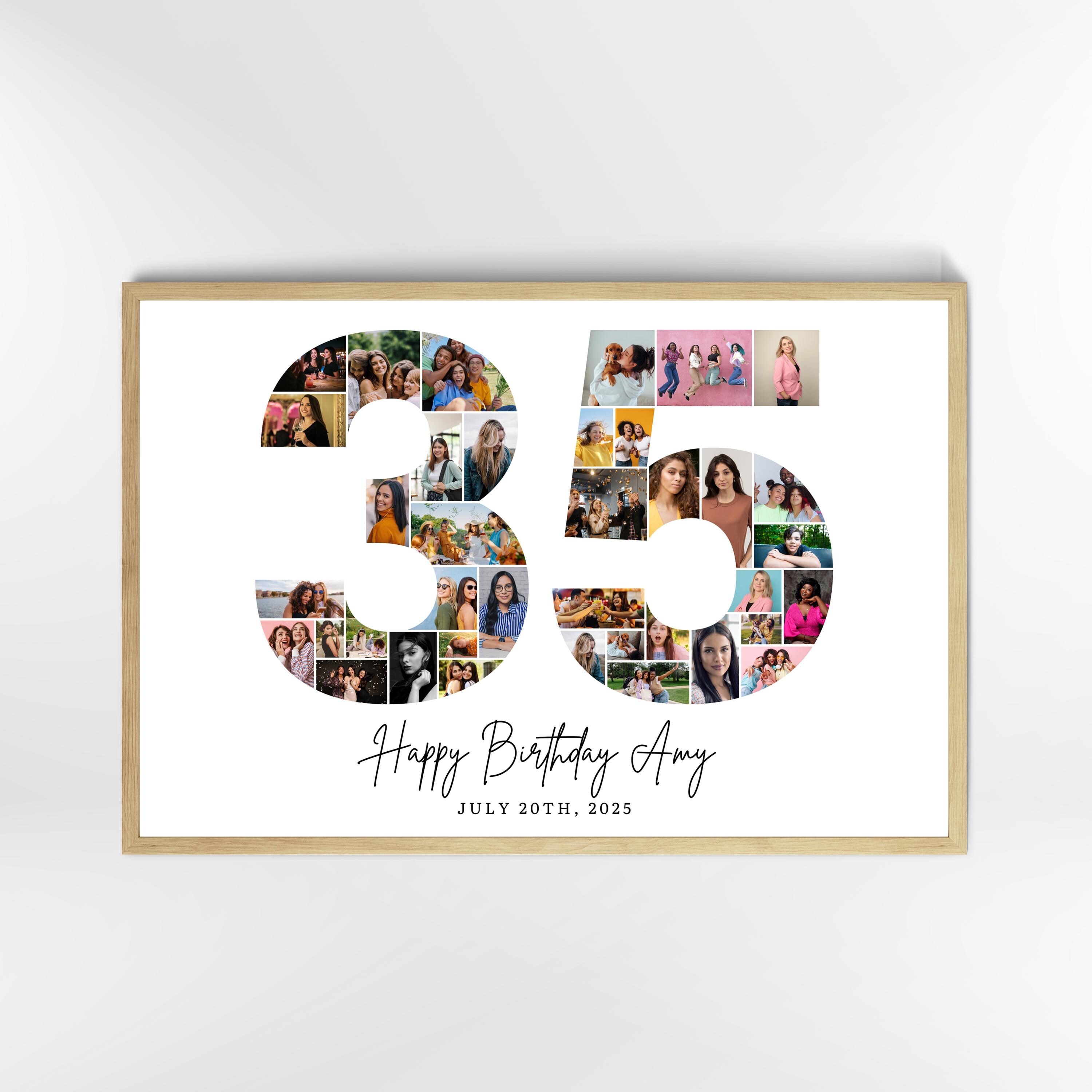 35th Birthday Photo Collage Template, Number 35 Collage, 35th Collage ...