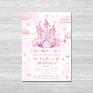 Princess Birthday Invitation Template, Princess Invitation, Princess Party Invite, Little Princess Castle, Girl Birthday Invitation