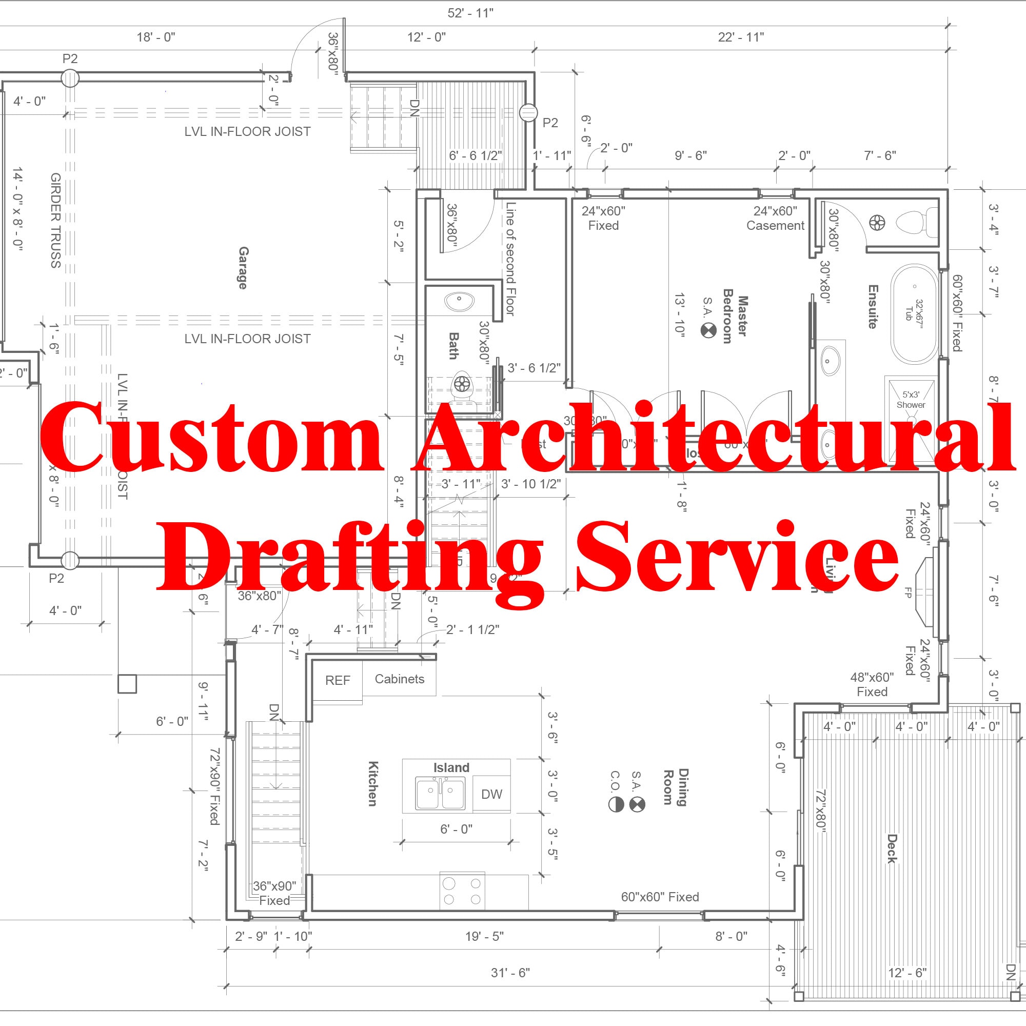 Custom floor plans and architectural designs.