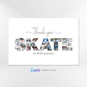 Skate Photo Collage Template, Skate Photo Collage, Skate Collage Template, Custom Gift for Skate, Skate Gift, Canva Template