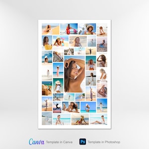Poster Collage Template, 24x36 Photo collage, Poster size Photo Collage Template, Love collage, Engagement, Funeral, Memorial, Storyboard