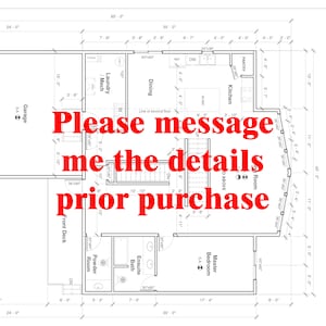 May include: A black and white floor plan of a house with a garage, kitchen, dining room, laundry room, master bedroom, ensuite bathroom, and powder room. The floor plan includes measurements in feet.