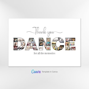 Dance Photo Collage Template, Dance Photo Collage, Dance Collage Template, Custom Gift for Dance, Dance Gift, Canva Template