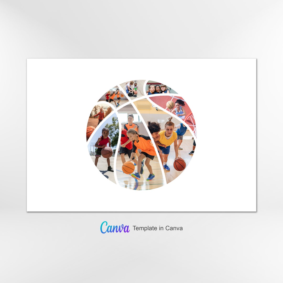 Basketball Photo Collage Template Sports Photo Collage Basketball Basketball Photo Collage Template Sports Photo Collage Basketball
