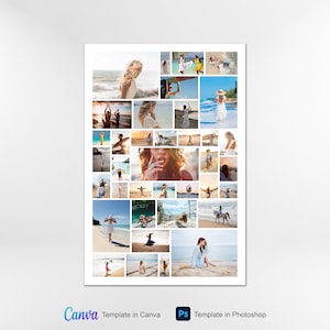 Poster Collage Template, 24x36 Photo collage, Poster size Photo Collage Template, Love collage, Engagement, Funeral, Memorial, Storyboard