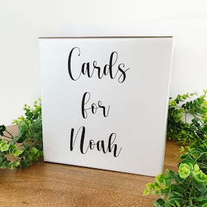 Scatola per biglietti di matrimonio bianca personalizzata fai-da-te - Scatola postale bianca - Scatola per biglietti di compleanno - Scatola per biglietti di battesimo - Decorazione per scatola di biglietti bianchi - Scatola per biglietti