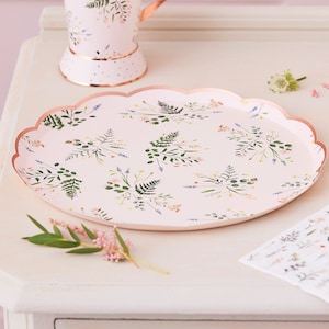 Blumen Nachmittagstee Party Teller, Tee Party Papier Teller, Tee Party Geschirr, Floral Teller, Rose Gold Teller, Let&#39;s Partea, Tea Time