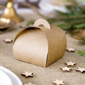 Scatole per bomboniere Kraft - Set da 10 - 2 misure disponibili - Scatole di ringraziamento Kraft - Scatole per bomboniere - Scatole per matrimoni Kraft - Scatole per torte Kraft