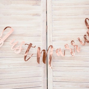 Just Married Banner - Rose Gold Just Married  - 77cm long - Just Married - Just Married Bunting - Rose Gold Wedding Decor - Photo Prop