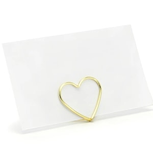 10 Heart Shaped Gold Place Card Holders, Gold Metal Place Card Holders, Wedding Place Cards, Gold Table Number Holder, Place Card Holder