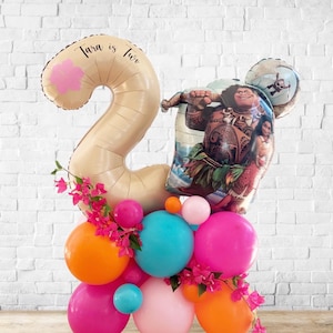 DIY Large Moana Balloon Sculpture, Moana Balloon Stack, Moana Sculpture, Moana Balloon, Moana Party Decoration, Moana Foil Balloon