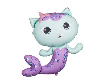 Palloncino in foil MerCat grande con licenza, 80 x 82 cm (31,5 x 32''), elio o aria, palloncino di alta qualità Gabby's Dollhouse