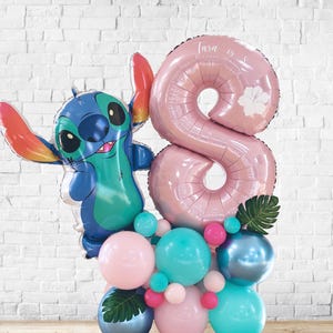 DIY Large Stitch Balloon Sculpture, Stitch Balloon Stack, Stitch Sculpture, Stitch Balloon, Stitch Party Decoration, Stitch Foil Balloon