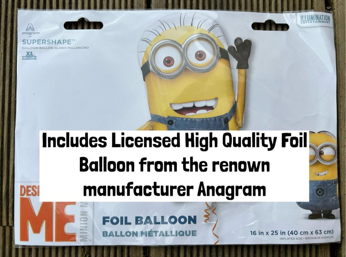DIY Large Minion Balloon Sculpture, Yellow Blue Gold Minion Balloon ...