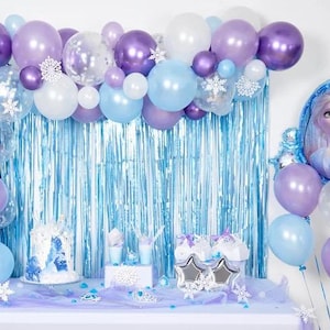 High Quality Frozen Balloon Arch with Confetti Balloons, Frozen Balloon Garland, Frozen birthday party, Snow queen birthday party, Balloons