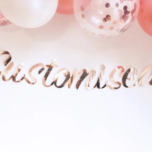 Banner personalizado de bricolaje, 3 colores disponibles, cualquier número/letra, banner de feliz cumpleaños, banner personalizado, banner personalizado, oro rosa